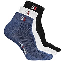 SLIMSHINE Men's Cotton & Terry Ankle Length Formal Socks