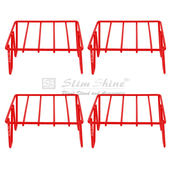 SLIMSHINE Square Iron Planter Red Stand For Indoor Or Outdoor