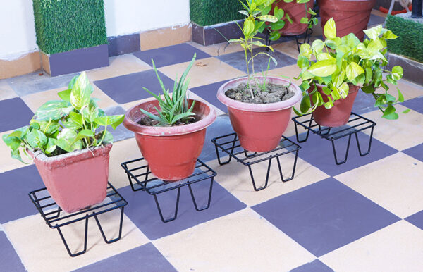 SLIMSHINE Square Iron Planter Black Stand For Indoor Or Outdoor